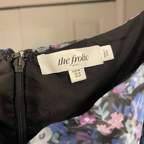 The Frolic Plus puff sleeve organza mini dress in bloom floral - Picture 14 of 14